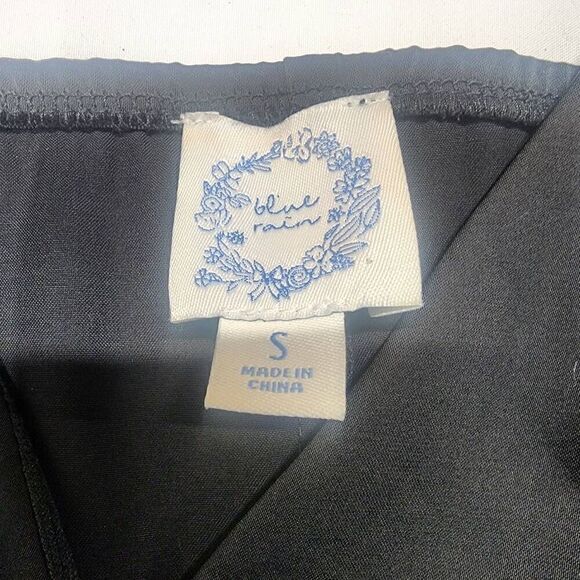 Blue Rain Black Sleeveless Ruffle Wrap Dress Size S J7 - Picture 4 of 9